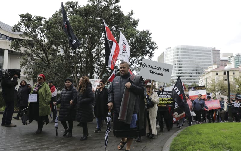 The march arrives at Parliament.