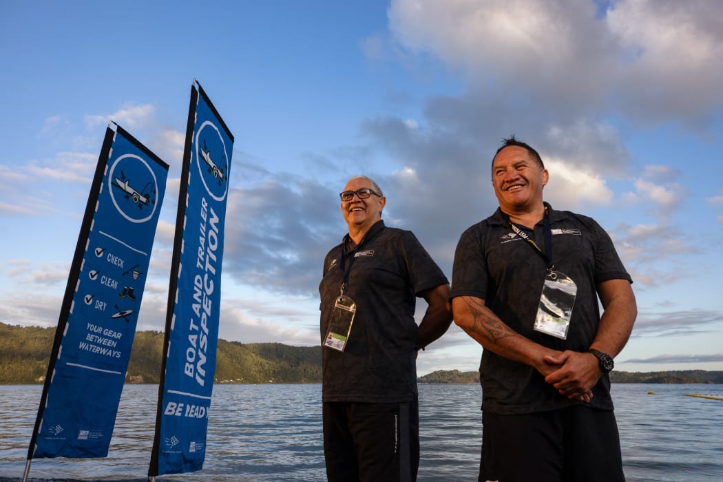 Te Arawa Lakes Trust hunga tiaki (biosecurity officers) William Anaru (left) and Steven Henry.