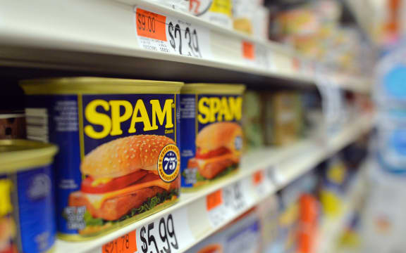 Cans of Spam meat.
