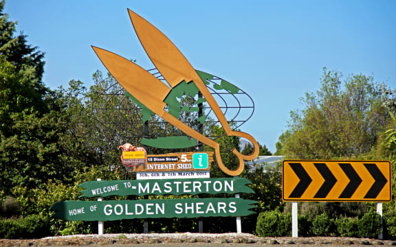 Masterton welcome sign and Golden Shears.