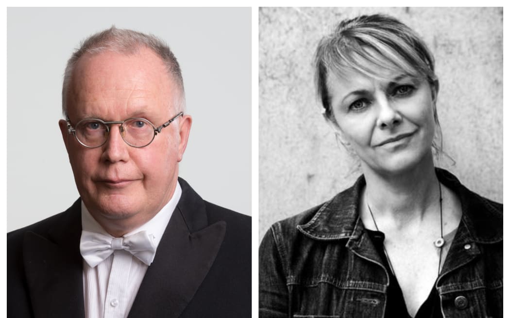 Heashots of NZSO bassoonist David Angus (left) and actress Miranda Harcourt (right).