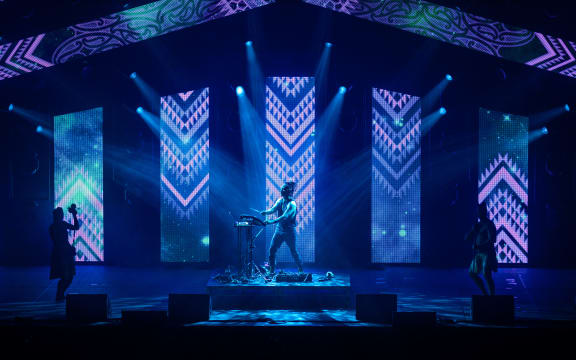 Tiki Taane on stage performing at the 2022 Silver Scroll Awards