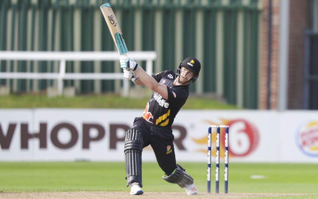 James Neesham in action for the Wellington Firebirds.