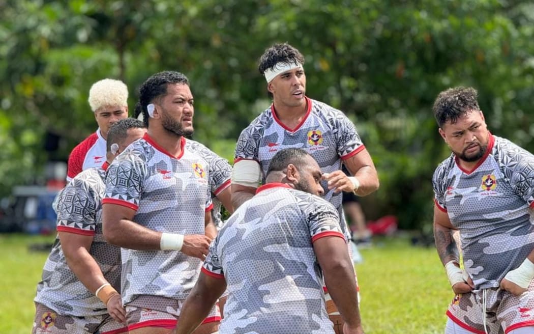 Tongan players training in Apia for the Test against Manu Samoa on Friday. Photos: Tonga Rugby Union