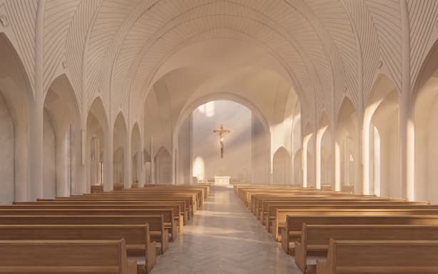 A design rendering for Christchurch’s new Cathedral of the Blessed Sacrament.