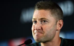 Michael Clarke during a press conference at Eden Park.