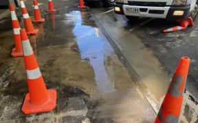 Pipe burst on Brandon Street, Wellington.