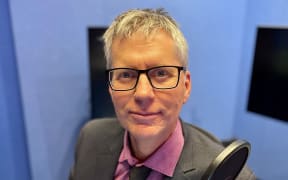 Bryan in the RNZ studio on Nights more recently.