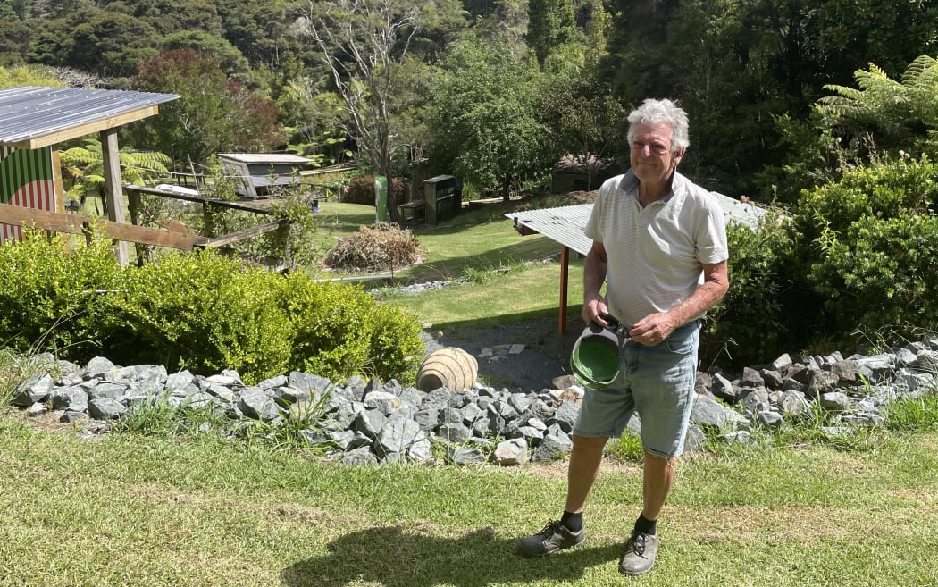 Dave Stephens and his Albany pet cemetery.