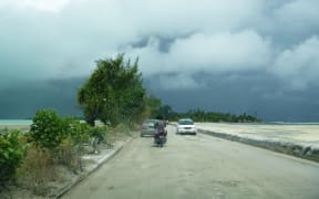A road in Kiribati, taken by VSA volunteer 2014-2015