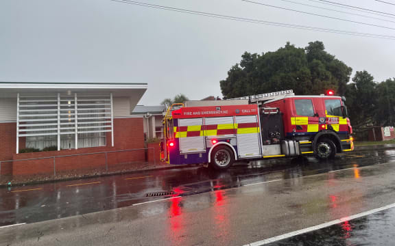 Fire service in attendance at Orewa College.