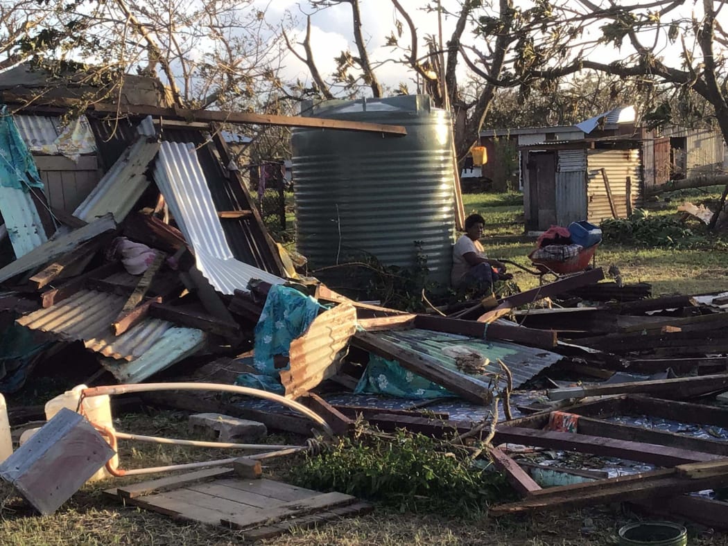 Devastation from TC Harold at Bouwaqa Village, Vatulele, Fiji.