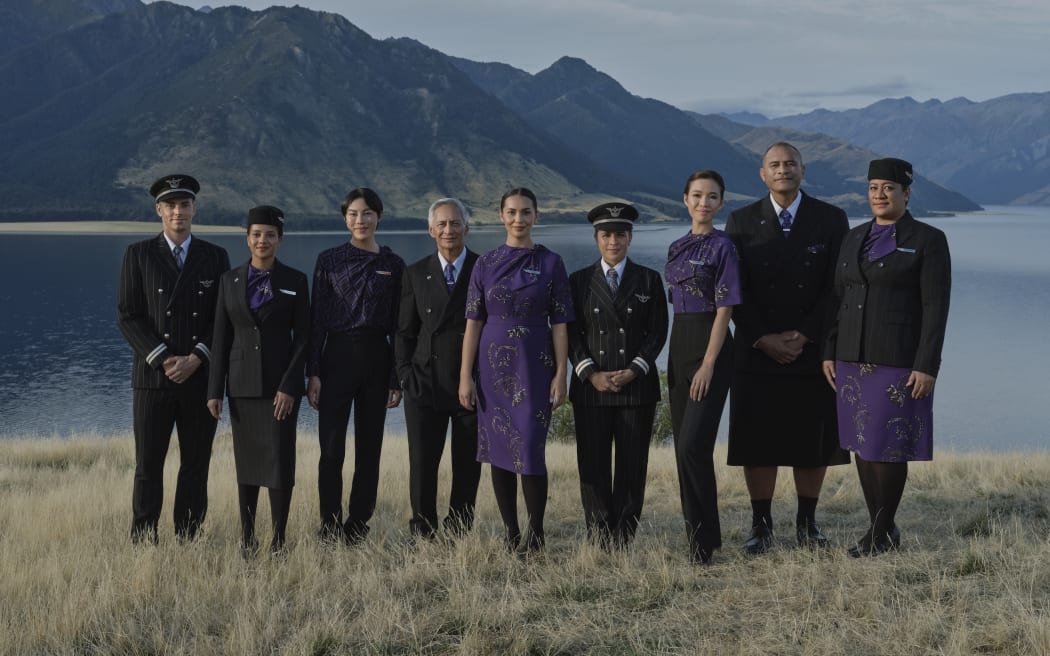 The new Air New Zealand uniform designed by Emilia Wickstead, 2025.
