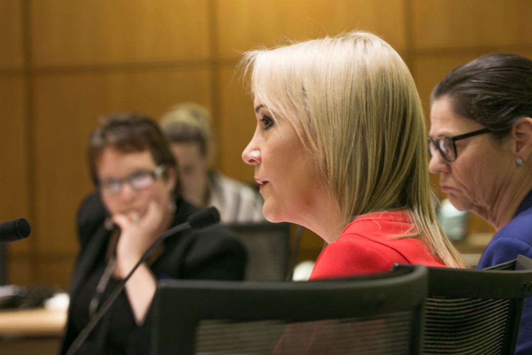 The then Minister of Education Nikki Kaye being questioned in the 2017 estimates hearings by, among others the current Associate Minister of Education Tracey Martin.