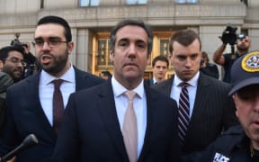 US President Donald Trump's personal lawyer Michael Cohen leaves the US Courthouse in New York on April 26, 2018.