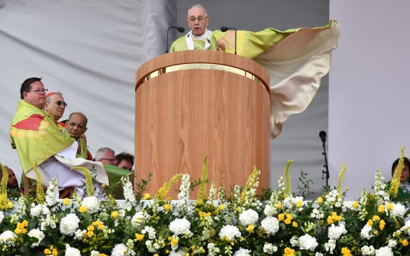 Pope Francis leads the Holy Mass at Phoenix Park in Dublin on August 26.