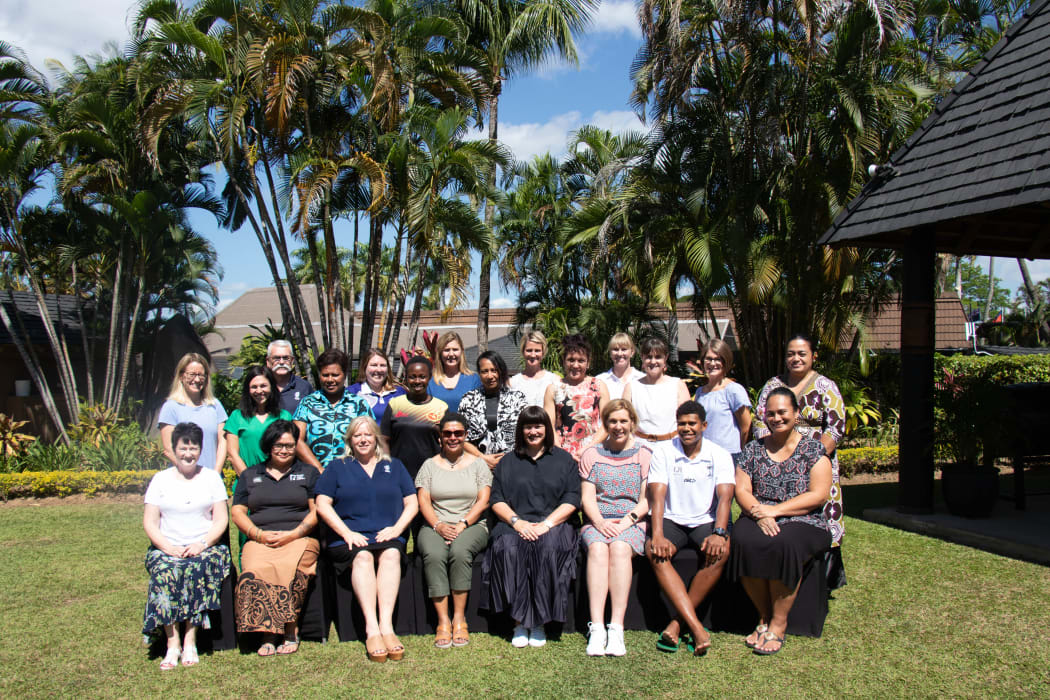 Cathy Wong (front row centre) during a Women's Leadership Forum in 2019.