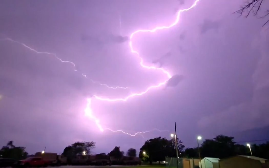 The image shows lighting over parts of Kentucky.