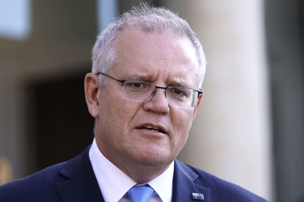 Australia's Prime Minister Scott Morrison pictured prior to a working diner with French Presiden at the Elysee Palace in Paris on 15 June 2021.