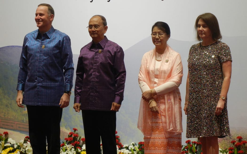 John Key in Myanmar
