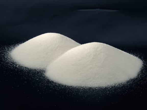 Small piles of table salt