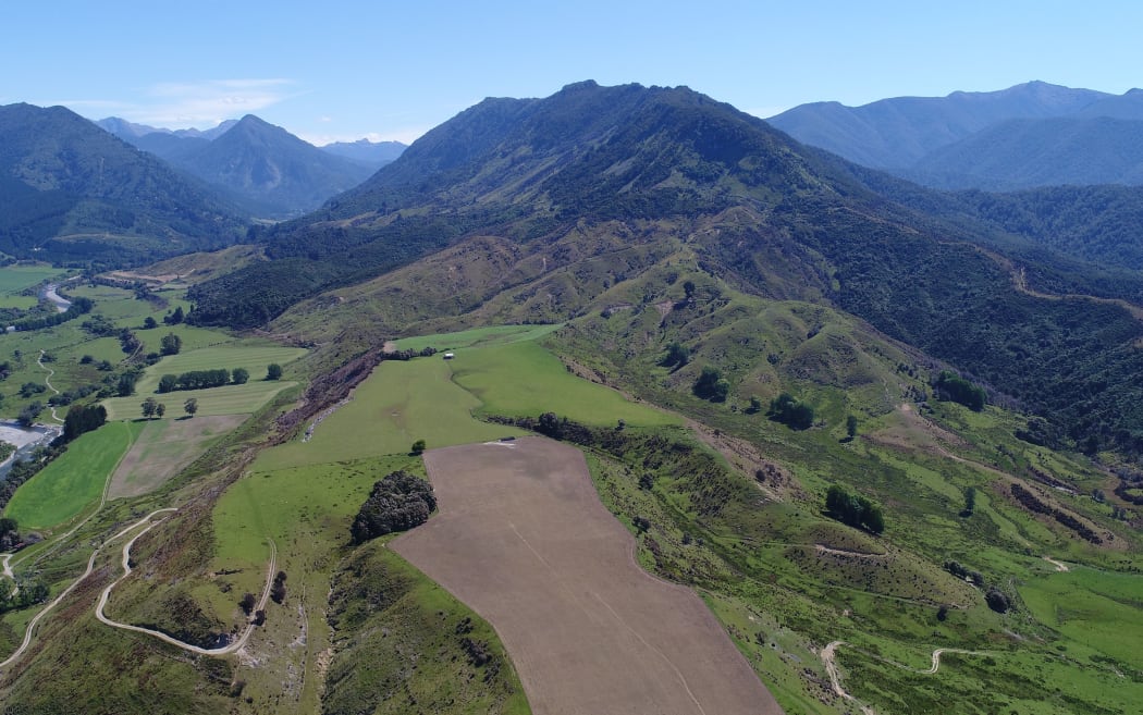 A photo of Kerry Irvine's farm in Tapawera in December 2018.