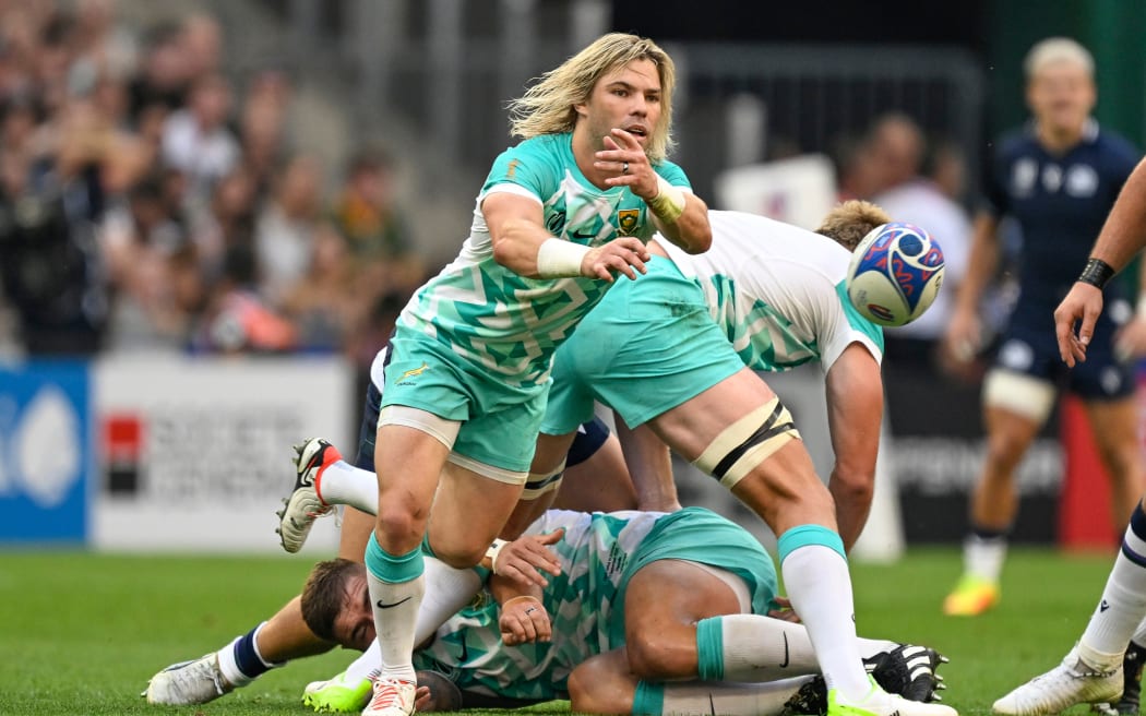 Faf de Klerk of South Africa at the Rugby World Cup France 2023