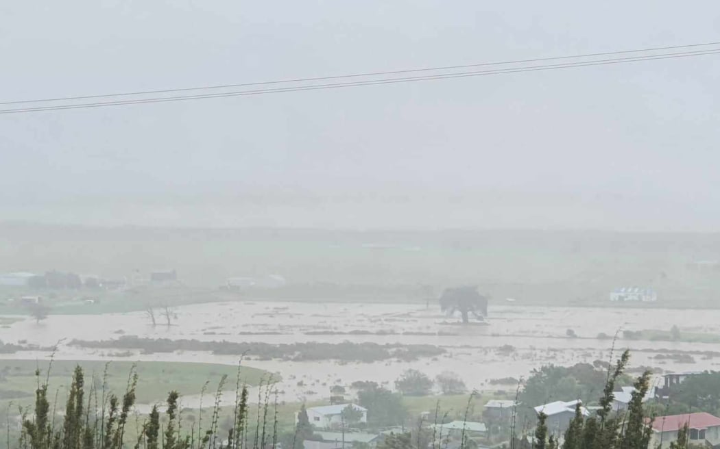 Flooding following heavy rain in Thames on 30 October, 2023.