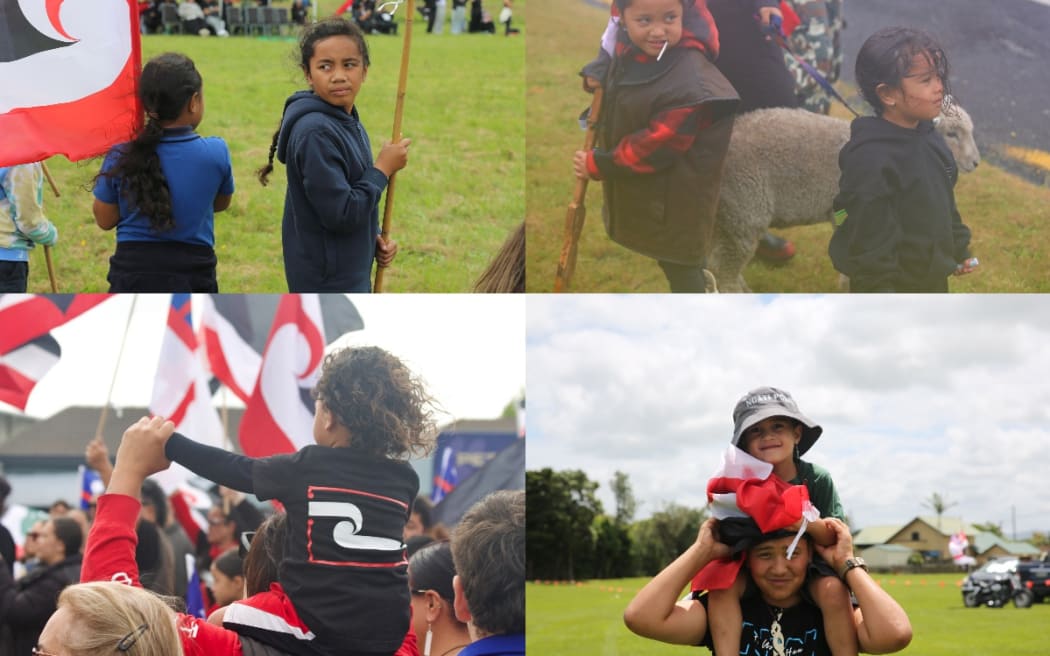 Tamariki have arrived in numbers at each activation point for Hīkoi mō Te Tiriti.