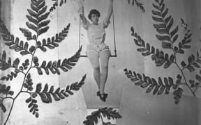Leila Adair in 1894 preparing for her ascent in Palmerston North