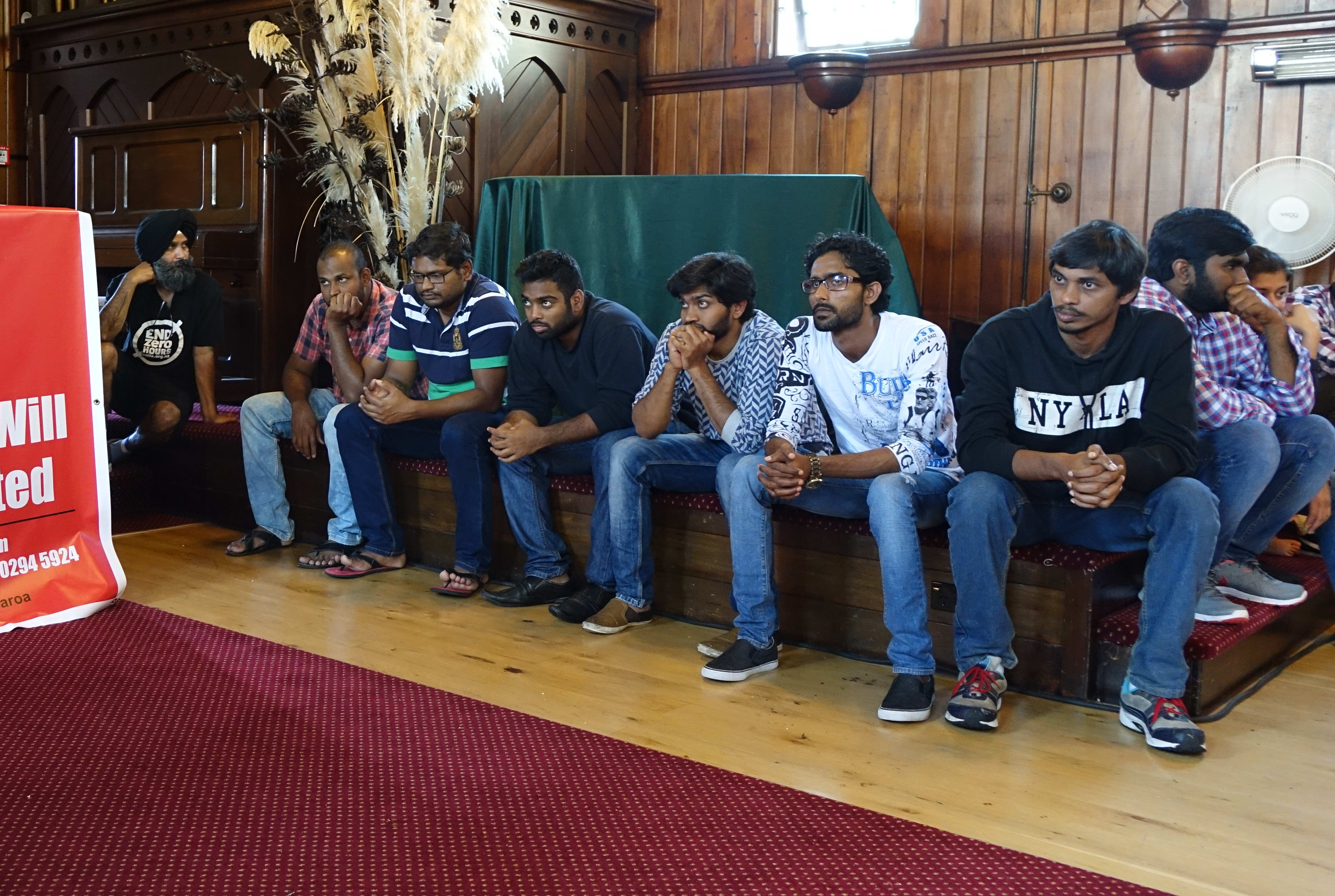 The students are being farewelled at the Unitarian Church in Ponsonby, Auckland before leaving the country.