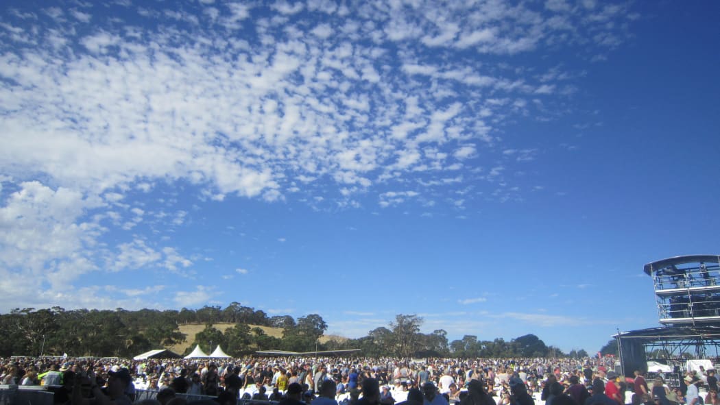 Bruce Springsteen audience and venue at Hanging Rock, Melbourne