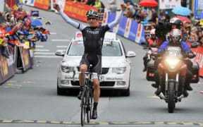 Jesse Sergeant wins a stage on the Tour de Flanders last year before he was knocked down by a service vehicle.