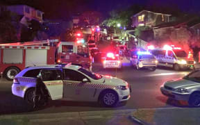 Emergency services at the scene of a balcony collapse in Melbourne, which claimed two lives.