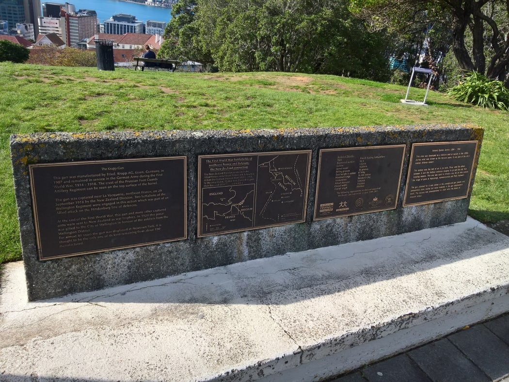 The plaques that were later stolen from Wellington Botanic Gardens, along with others around the site.