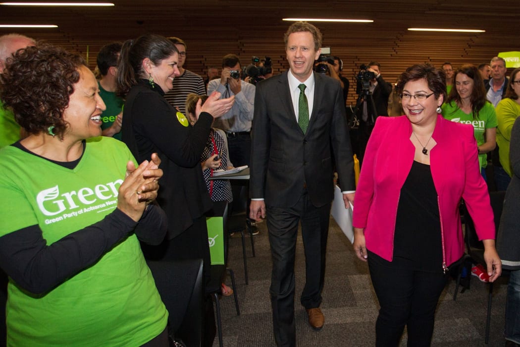 Green Party co-leader's Russel Norman and Metiria Turei arrive at the party's election campaign Launch in Auckland.