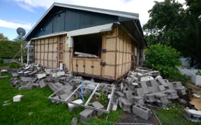 A quake-damaged house in Waiau.