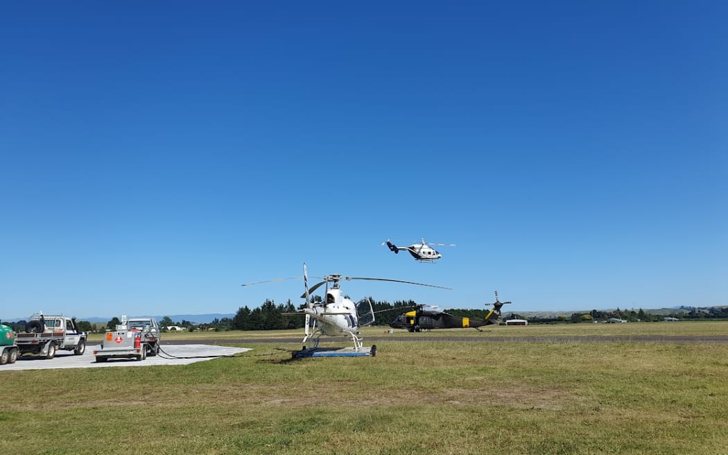 At Hastings Aerodrome choppers and light planes carry aid out to remote and cut off communities after Cyclone Gabrielle