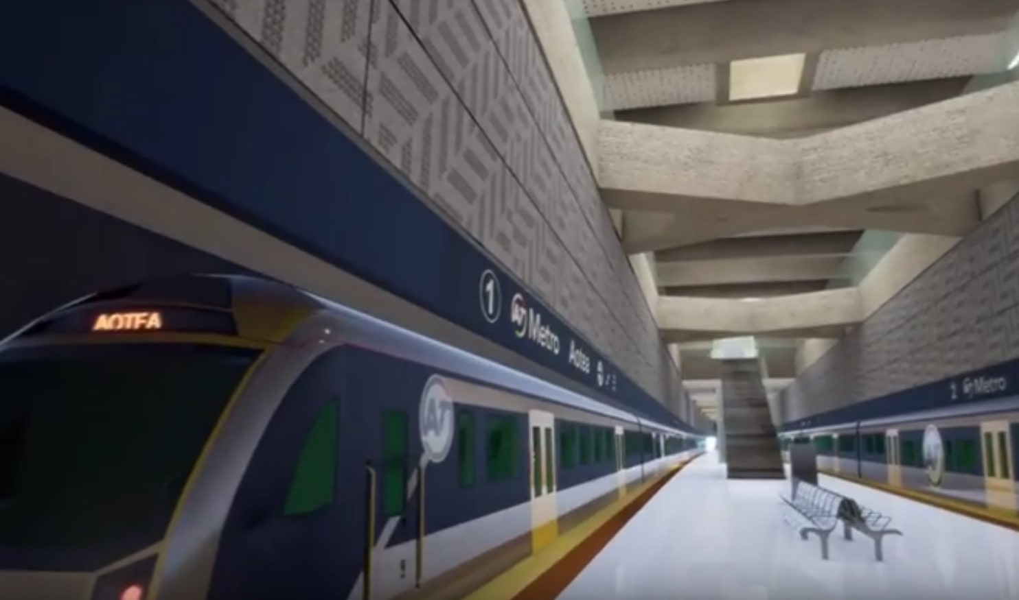An impression of what the inside of Aotea Station will look like when it is completed in 2022.