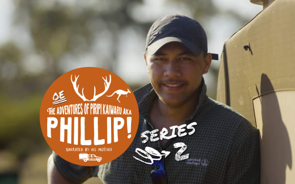 Photo of Piripi with the series logo