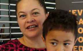 Kim Peita from Moerewa and her son at post budget post mortem last week in Whangarei.