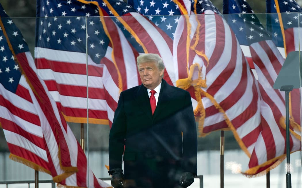 US President Donald Trump arrives to speak to supporters from The Ellipse near the White House on January 6, 2021, in Washington, DC. -