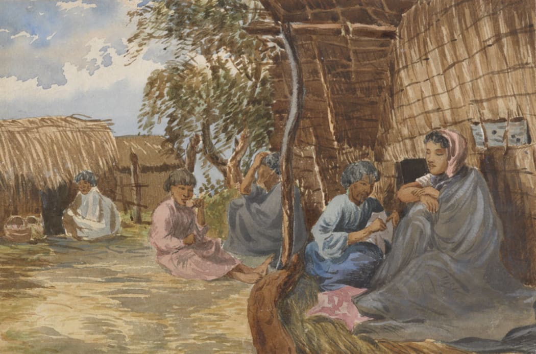 Robley painted many intimate scenes of life inside Māori society.