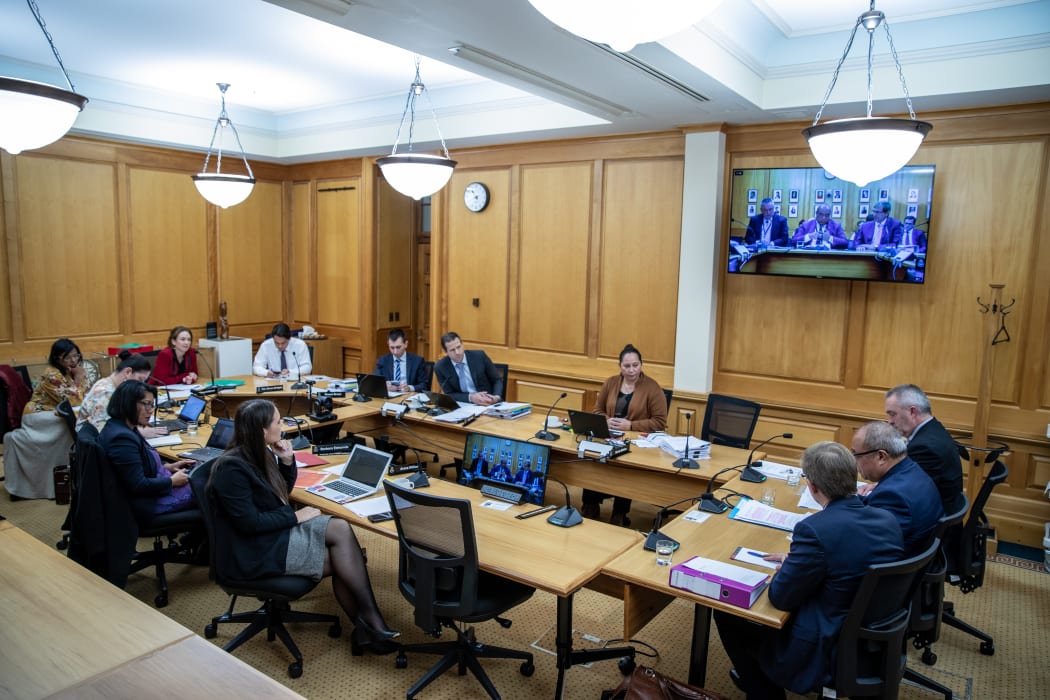 An estimates hearing for vote courts before the Justice Committee at Parliament