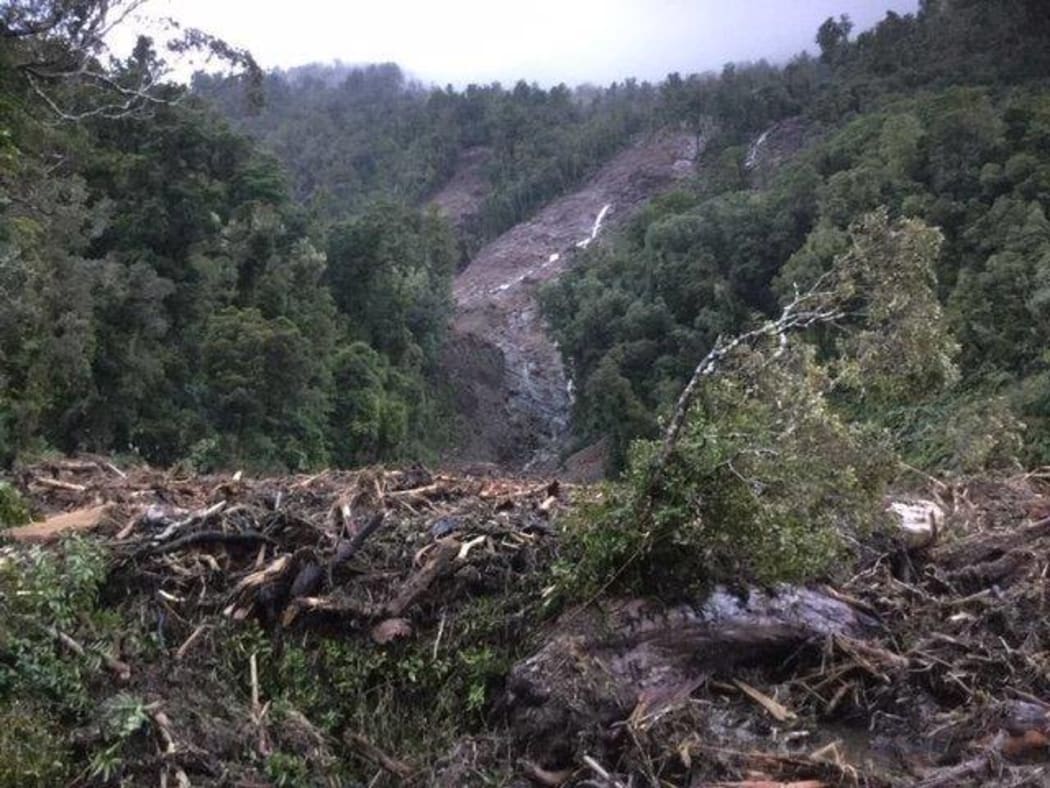 The massive slip has closed the main road until Monday.
