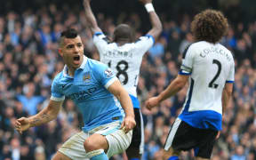 Manchester City's Sergio Aguero scores 5 against Newcastle 2015