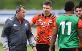 Ian Foster takes the All Blacks backline through its paces.