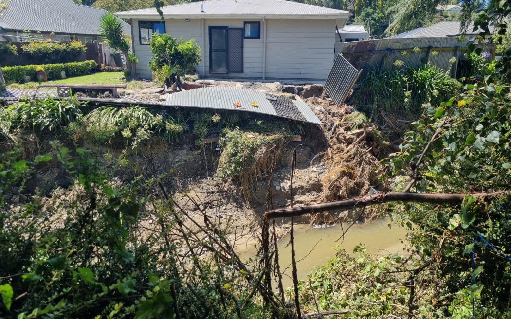 Houses on Joll Road in Havelock North were inundated with contaminated mud during Cyclone Gabrielle, but the community and Navy pitched in to help clean up the street and homes.