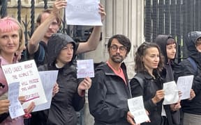 Anti-monarchy protesters in London.