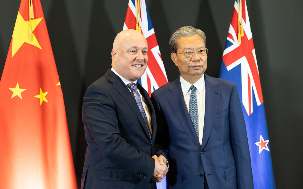 Christopher Luxon and Zhao Leji.